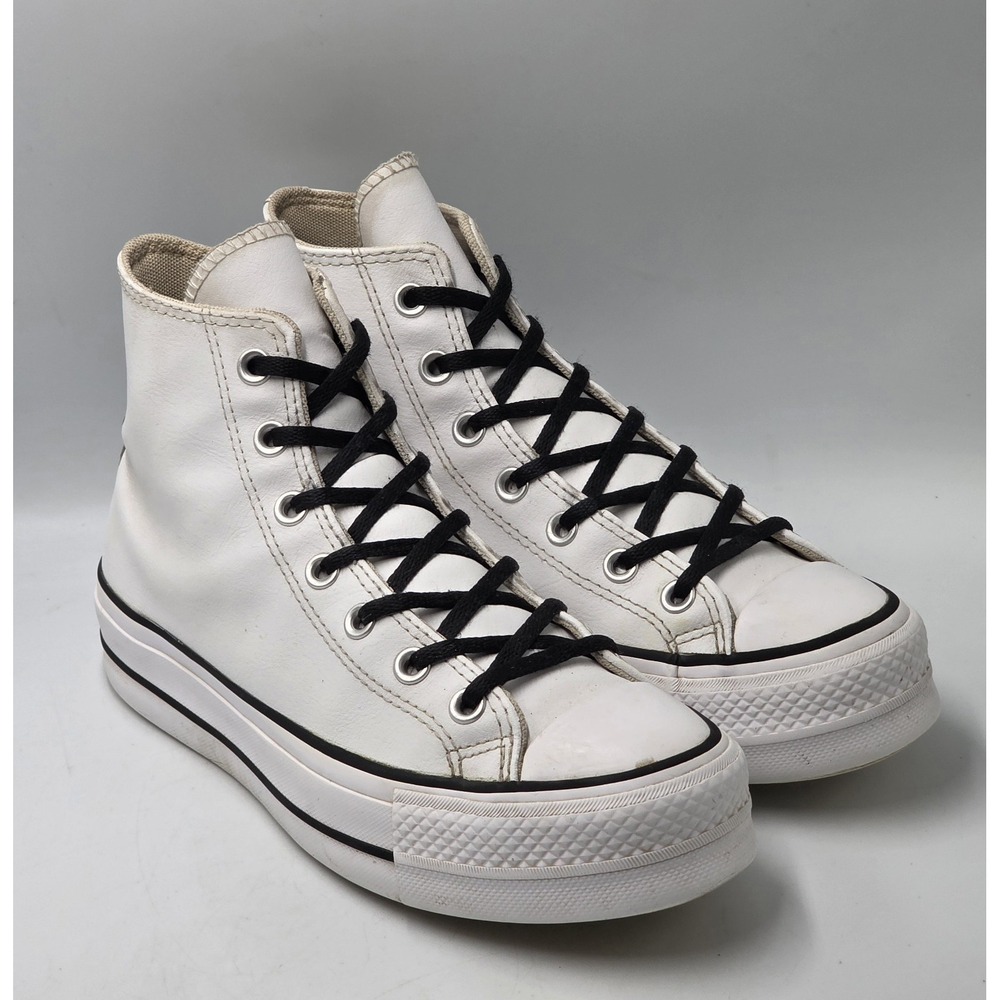 Converse Chuck Taylor All Star Lift Hi 561676C Women's 7.5 White Leather Platfor